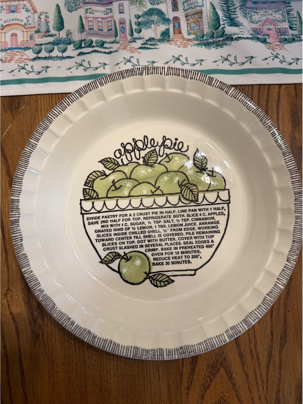Vintage Apple Pie Recipe Plate – Country Harvest